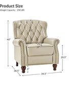 Gabrielle Genuine Leather Living Room Manual Recliner with Nailhead Trim