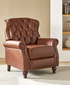 Gabrielle Genuine Leather Living Room Manual Recliner with Nailhead Trim