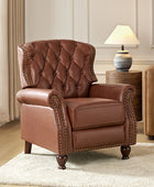 Gabrielle Genuine Leather Living Room Manual Recliner with Nailhead Trim