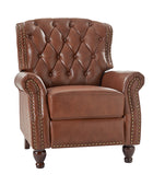 Gabrielle Genuine Leather Living Room Manual Recliner with Nailhead Trim