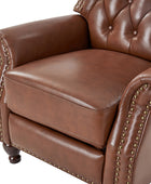 Gabrielle Genuine Leather Living Room Manual Recliner with Nailhead Trim