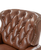 Gabrielle Genuine Leather Living Room Manual Recliner with Nailhead Trim