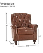 Gabrielle Genuine Leather Living Room Manual Recliner with Nailhead Trim