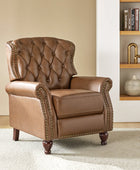 Gabrielle Genuine Leather Living Room Manual Recliner with Nailhead Trim