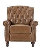Gabrielle Genuine Leather Living Room Manual Recliner with Nailhead Trim