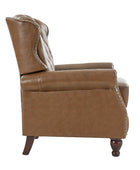 Gabrielle Genuine Leather Living Room Manual Recliner with Nailhead Trim