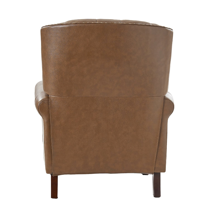 Gabrielle Genuine Leather Living Room Manual Recliner with Nailhead Trim