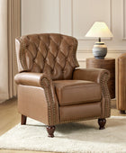 Gabrielle Genuine Leather Living Room Manual Recliner with Nailhead Trim