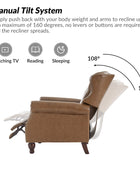 Gabrielle Genuine Leather Living Room Manual Recliner with Nailhead Trim