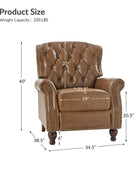 Gabrielle Genuine Leather Living Room Manual Recliner with Nailhead Trim