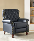 Gabrielle Genuine Leather Living Room Manual Recliner with Nailhead Trim