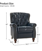 Gabrielle Genuine Leather Living Room Manual Recliner with Nailhead Trim