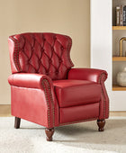 Gabrielle Genuine Leather Living Room Manual Recliner with Nailhead Trim