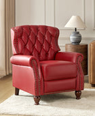 Gabrielle Genuine Leather Living Room Manual Recliner with Nailhead Trim