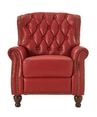 Gabrielle Genuine Leather Living Room Manual Recliner with Nailhead Trim