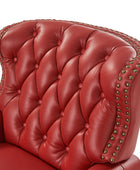 Gabrielle Genuine Leather Living Room Manual Recliner with Nailhead Trim