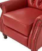 Gabrielle Genuine Leather Living Room Manual Recliner with Nailhead Trim
