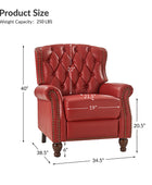 Gabrielle Genuine Leather Living Room Manual Recliner with Nailhead Trim