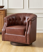 Morris Chesterfield Traditional Rocker Button-Tufted Design Swivel Chair