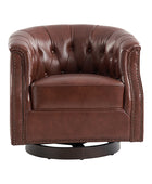 Morris Chesterfield Traditional Rocker Button-Tufted Design Swivel Chair