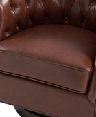 Morris Chesterfield Traditional Rocker Button-Tufted Design Swivel Chair