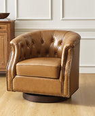 Morris Chesterfield Traditional Rocker Button-Tufted Design Swivel Chair