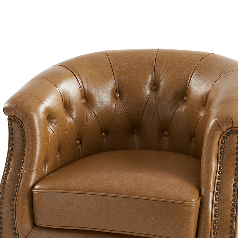 Morris Chesterfield Traditional Rocker Button-Tufted Design Swivel Chair