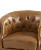 Morris Chesterfield Traditional Rocker Button-Tufted Design Swivel Chair