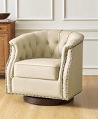 Morris Chesterfield Traditional Rocker Button-Tufted Design Swivel Chair