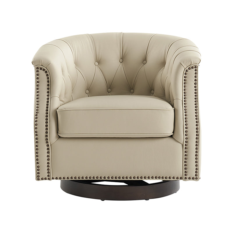 Morris Chesterfield Traditional Rocker Button-Tufted Design Swivel Chair