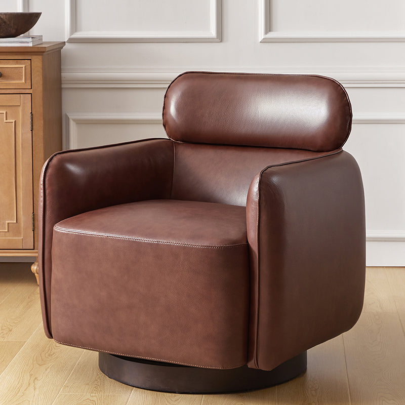 Philander Modern Genuine Leather Swivel Chair