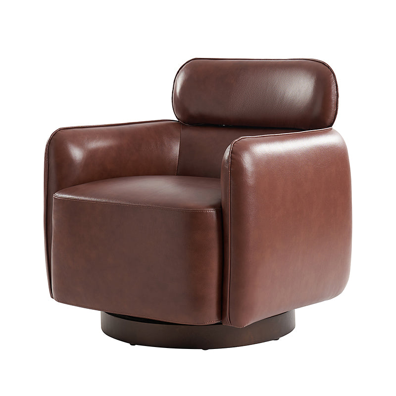 Philander Modern Genuine Leather Swivel Chair