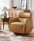 Philander Modern Genuine Leather Swivel Chair