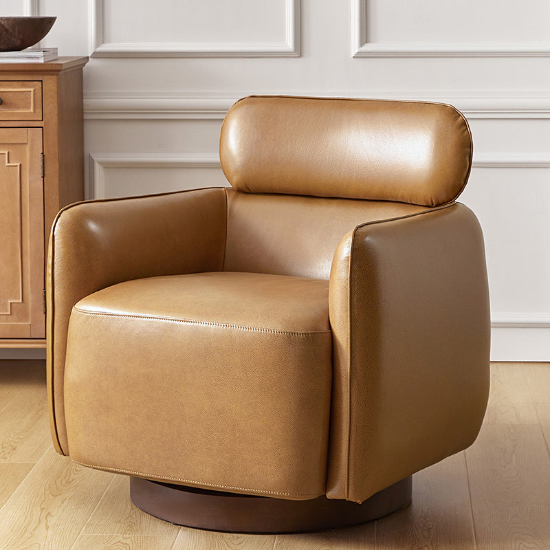 Philander Modern Genuine Leather Swivel Chair