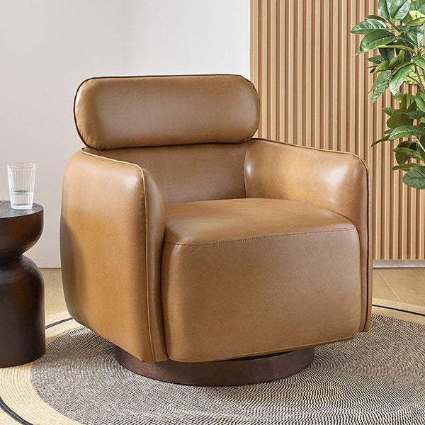 Philander Modern Genuine Leather Swivel Chair