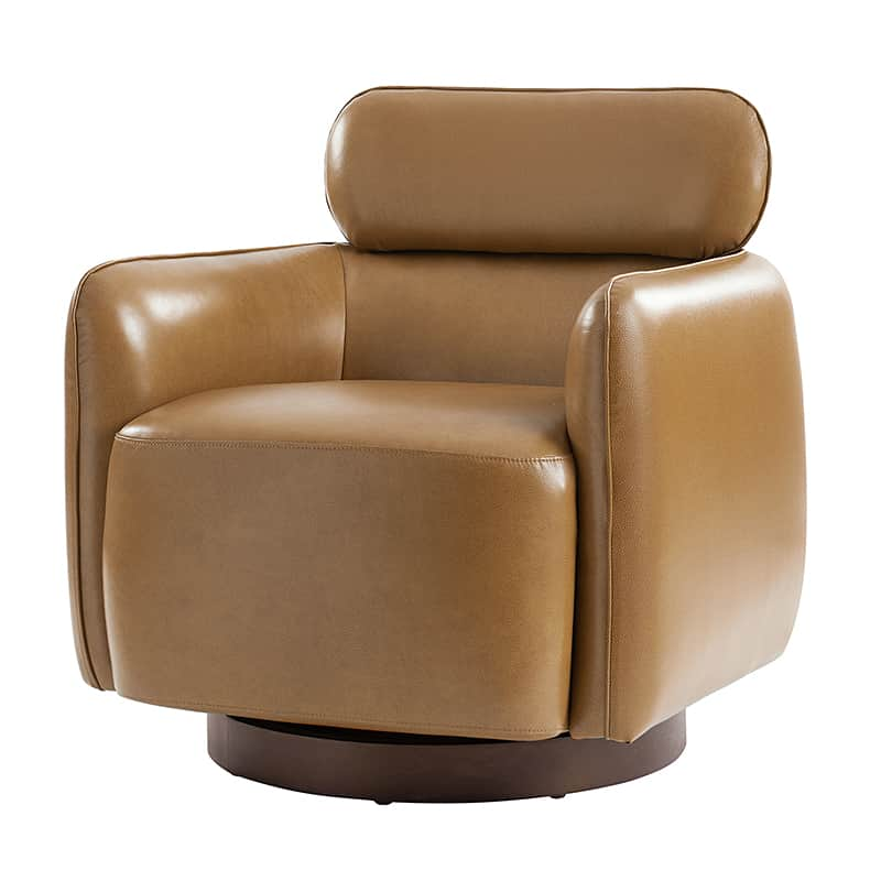 Philander Modern Genuine Leather Swivel Chair