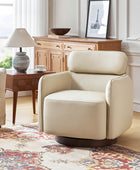 Philander Modern Genuine Leather Swivel Chair