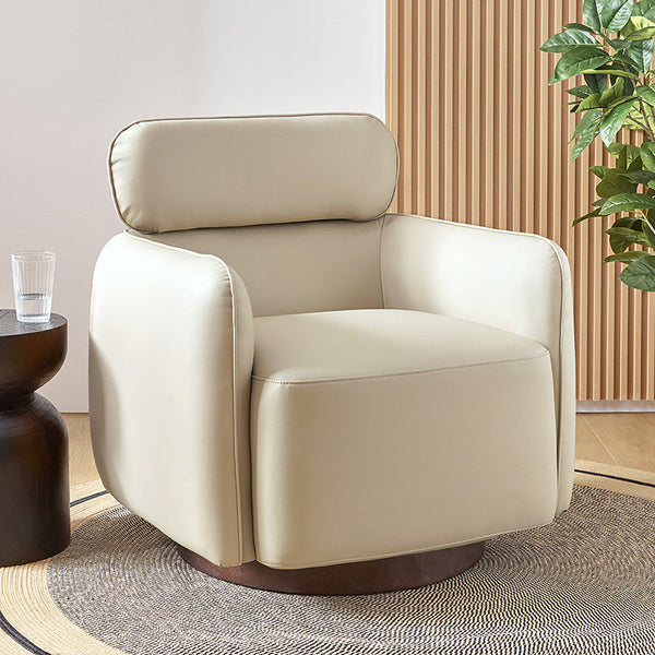 Philander Modern Genuine Leather Swivel Chair