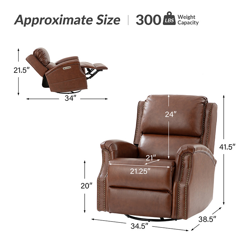 Angelus Glider Swivel Chair with Built-in USB Port