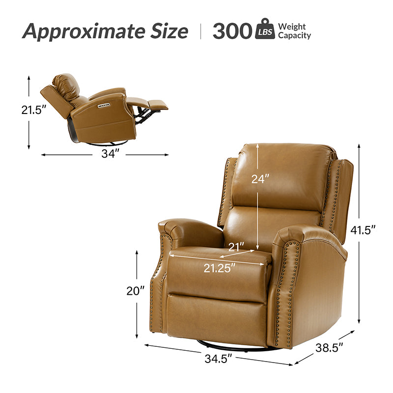 Angelus Glider Swivel Chair with Built-in USB Port