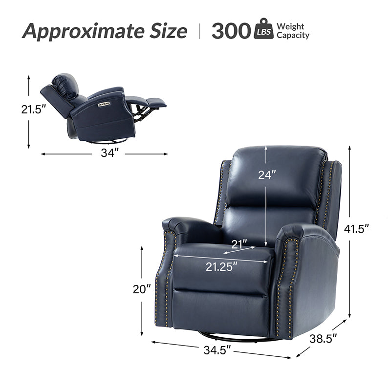 Angelus Glider Swivel Chair with Built-in USB Port