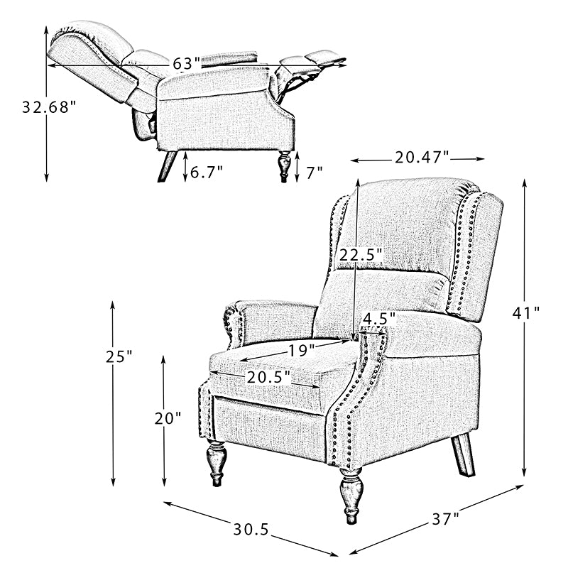 Samantha Vegan Leather Manual Recliner