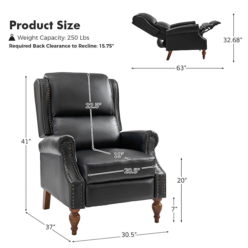 Samantha Vegan Leather Manual Recliner