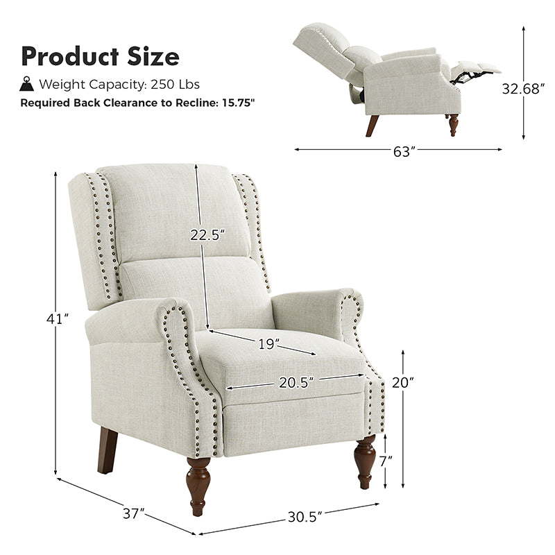 Samantha Traditional Durable Versatile Manual Recliner