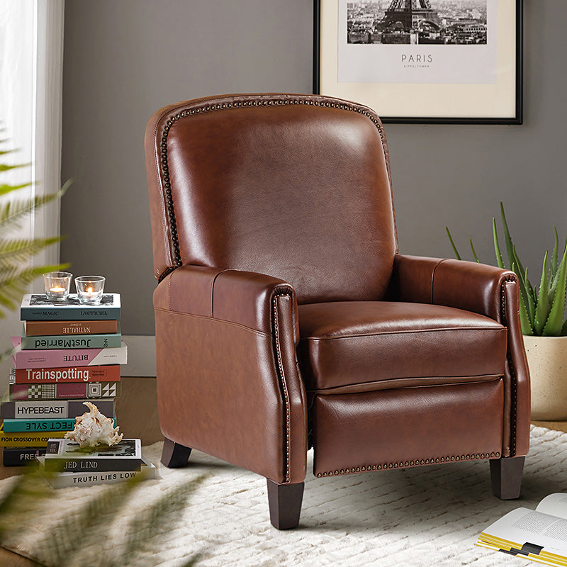 Claudia Genuine Leather Cigar Glider Recliner