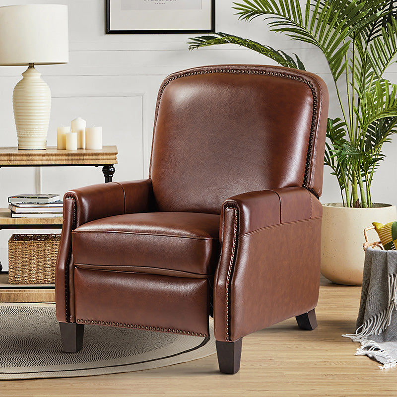 Claudia Genuine Leather Cigar Glider Recliner