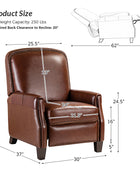 Claudia Genuine Leather Cigar Glider Recliner