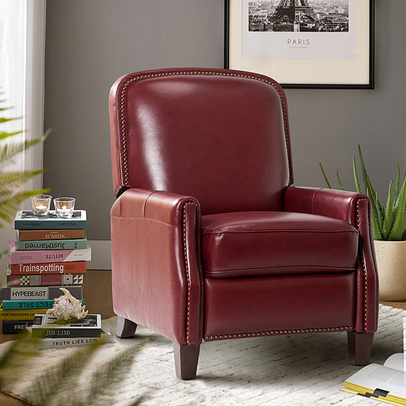 Claudia Genuine Leather Cigar Glider Recliner