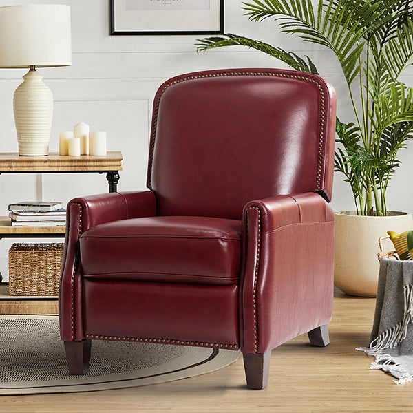 Claudia Genuine Leather Cigar Glider Recliner