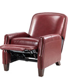 Claudia Genuine Leather Cigar Glider Recliner